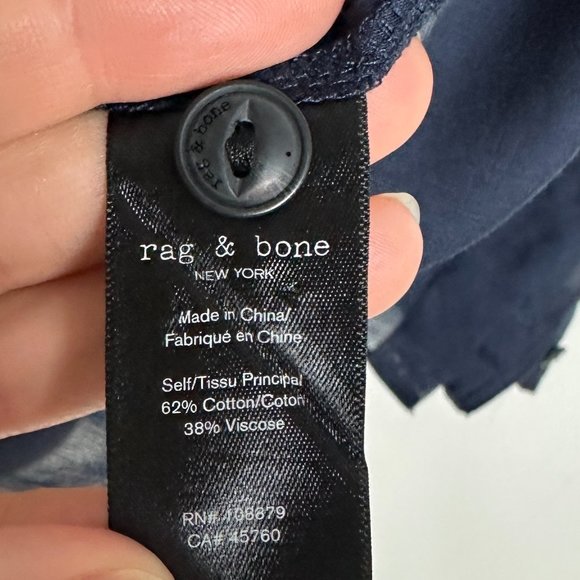 Rag & Bone Blue Sheer Button Down Oversized Boyfriend Top Sz S - Picture 6 of 7